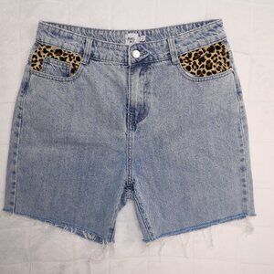 Princess Polly Jean Denim Shorts Leopard Cheetah